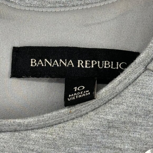 Banana Republic Daisy Embellished Gray Sleeveless Dress Size 10 ponte knit - Picture 9 of 13